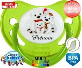 Famille ours de noël + prénom: Sucette Physiologique-su7.fr