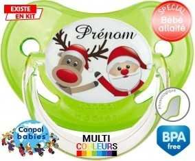 Renne et père noël + prénom: Sucette Physiologique-su7.fr