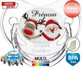 Renne et père noël + prénom: Sucette Physiologique-su7.fr