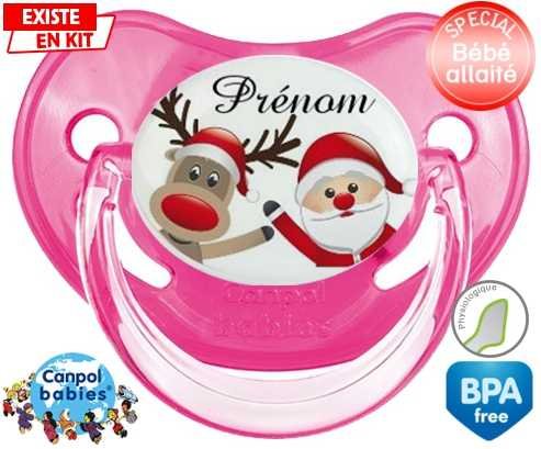 Renne et père noël + prénom: Sucette Physiologique-su7.fr