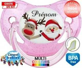 Renne et père noël + prénom: Sucette Physiologique-su7.fr