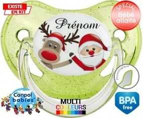 Renne et père noël + prénom: Sucette Physiologique-su7.fr