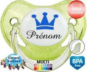 Couronne bleu + prénom: Sucette Physiologique-su7.fr