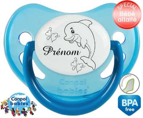 Dauphin amusant + prénom: Sucette Physiologique-su7.fr