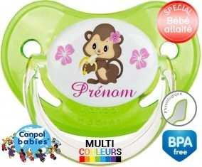 Singe noeud papillon + prénom: Sucette Physiologique-su7.fr