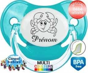 Crabe amusant + prénom : Sucette Physiologique personnalisée