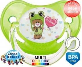 Ourson tortue + prénom: Sucette Physiologique-su7.fr