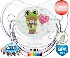 Ourson tortue + prénom: Sucette Physiologique-su7.fr