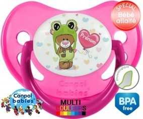 Ourson tortue + prénom: Sucette Physiologique-su7.fr