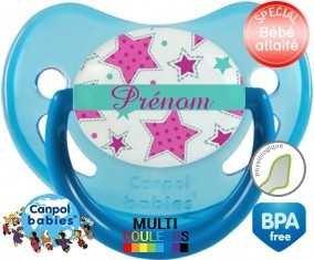 Étoile turquoise + prénom: Sucette Physiologique-su7.fr