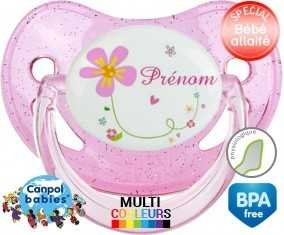Tige et fleur + prénom: Sucette Physiologique-su7.fr