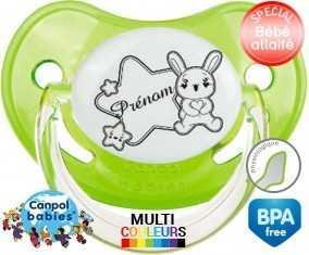 Lapin étoile + prénom: Sucette Physiologique-su7.fr