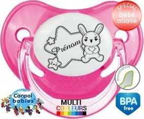 Lapin étoile + prénom: Sucette Physiologique-su7.fr