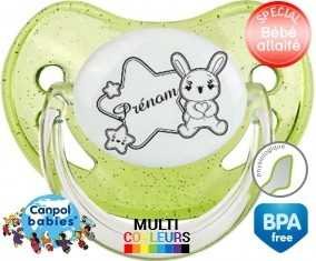 Lapin étoile + prénom: Sucette Physiologique-su7.fr