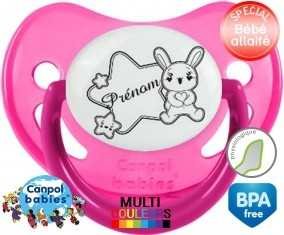 Lapin étoile + prénom: Sucette Physiologique-su7.fr