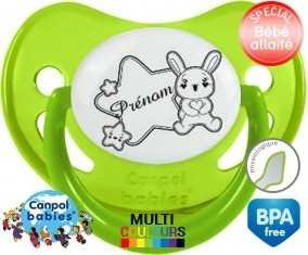 Lapin étoile + prénom: Sucette Physiologique-su7.fr