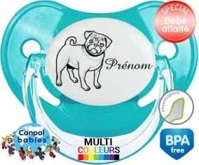 Chien style2 + prénom : Sucette Physiologique personnalisée