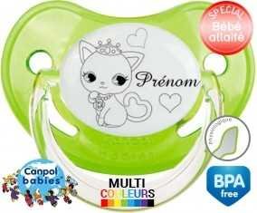 Chat princesse + prénom: Sucette Physiologique-su7.fr