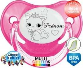 Chat princesse + prénom: Sucette Physiologique-su7.fr
