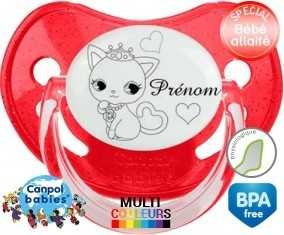 Chat princesse + prénom: Sucette Physiologique-su7.fr