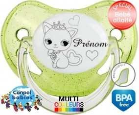 Chat princesse + prénom: Sucette Physiologique-su7.fr