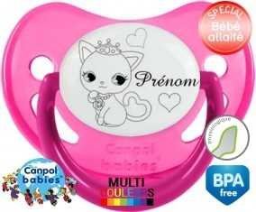 Chat princesse + prénom: Sucette Physiologique-su7.fr