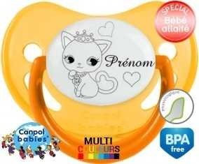 Chat princesse + prénom: Sucette Physiologique-su7.fr