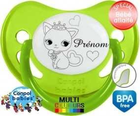 Chat princesse + prénom: Sucette Physiologique-su7.fr