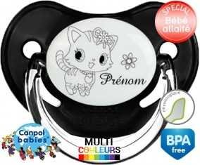 Chat fleur + prénom: Sucette Physiologique-su7.fr