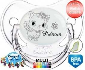 Chat fleur + prénom: Sucette Physiologique-su7.fr