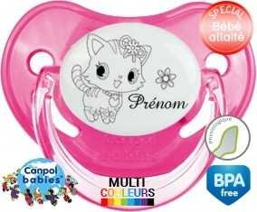 Chat fleur + prénom: Sucette Physiologique-su7.fr