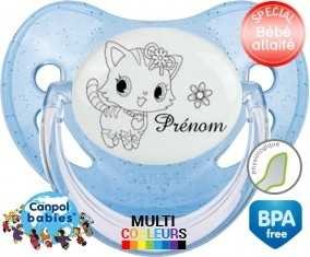 Chat fleur + prénom: Sucette Physiologique-su7.fr