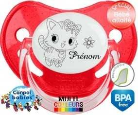Chat fleur + prénom: Sucette Physiologique-su7.fr