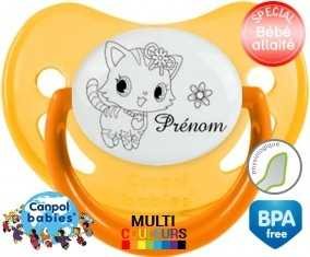 Chat fleur + prénom: Sucette Physiologique-su7.fr