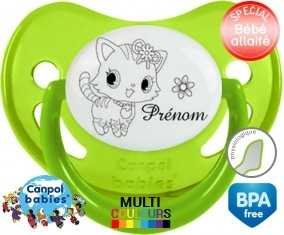Chat fleur + prénom: Sucette Physiologique-su7.fr