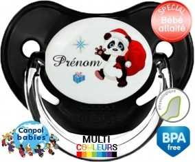 Famille panda de noël + prénom: Sucette Physiologique-su7.fr