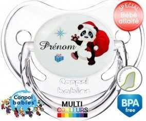 Famille panda de noël + prénom: Sucette Physiologique-su7.fr