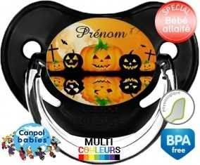 Halloween citrouille + prénom: Sucette Physiologique-su7.fr