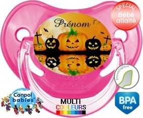Halloween citrouille + prénom: Sucette Physiologique-su7.fr