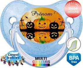 Halloween citrouille + prénom: Sucette Physiologique-su7.fr