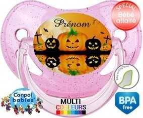Halloween citrouille + prénom: Sucette Physiologique-su7.fr