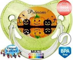 Halloween citrouille + prénom: Sucette Physiologique-su7.fr