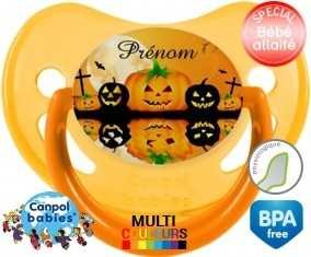 Halloween citrouille + prénom: Sucette Physiologique-su7.fr