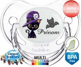 Chat chauve souris + prénom: Sucette Physiologique-su7.fr