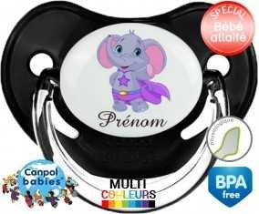 Elephant super héros + prénom: Sucette Physiologique-su7.fr