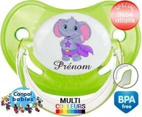Elephant super héros + prénom: Sucette Physiologique-su7.fr