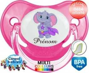 Elephant super héros + prénom: Sucette Physiologique-su7.fr
