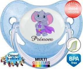 Elephant super héros + prénom: Sucette Physiologique-su7.fr