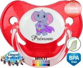 Elephant super héros + prénom: Sucette Physiologique-su7.fr
