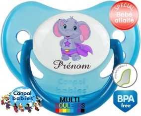 Elephant super héros + prénom: Sucette Physiologique-su7.fr